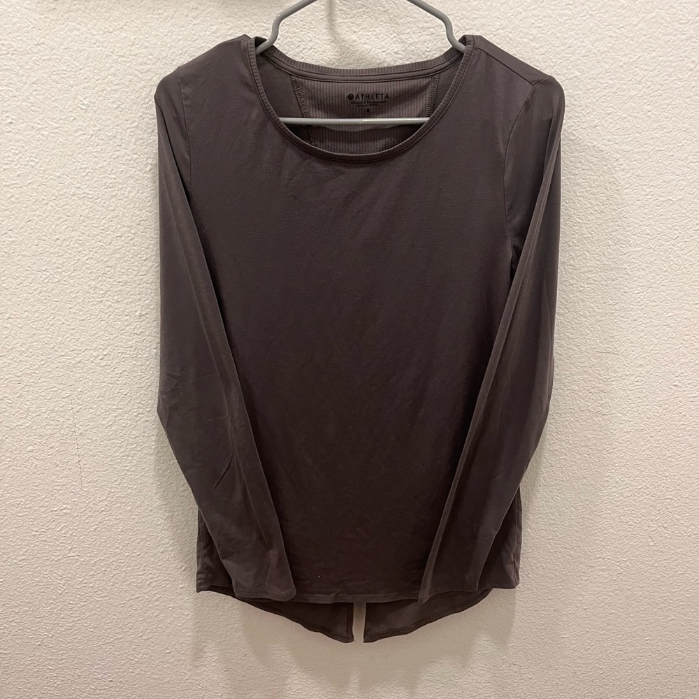 Athleta Long Sleeve Shirt Gray Womens Small